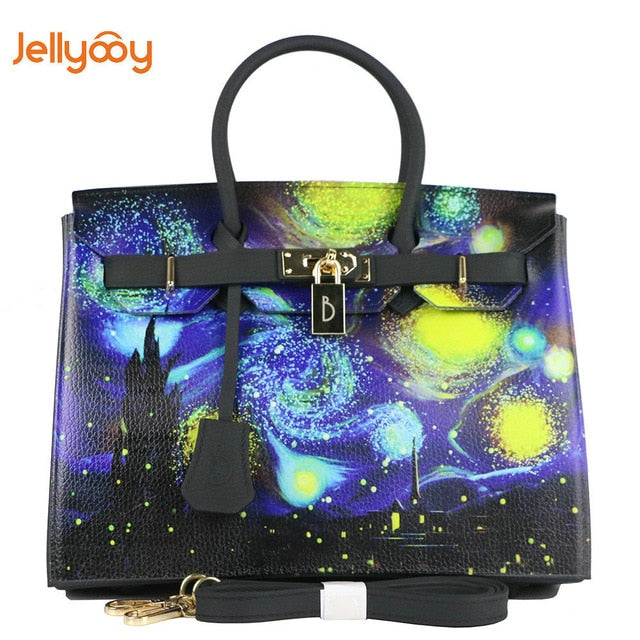 Shoulder Bags Flower Pattern Bags Leather Casual