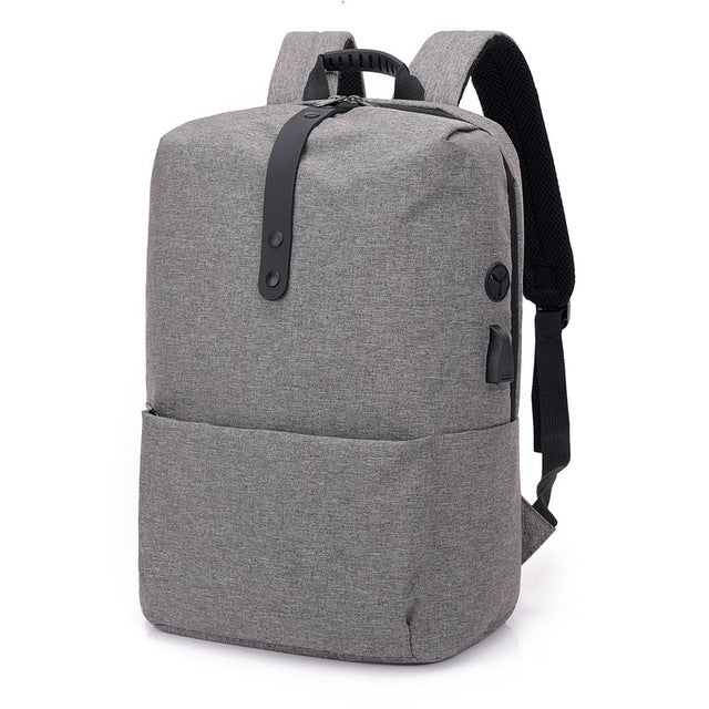 USB Charging Canvas School Bag Anti theft