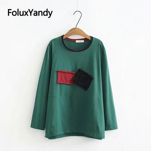 O-neck Long Sleeve Loose Autumn T-shirts