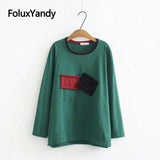 O-neck Long Sleeve Loose Autumn T-shirts