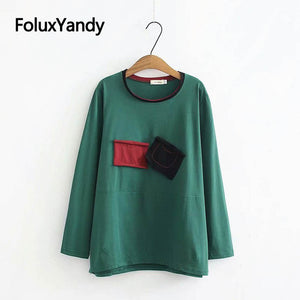 O-neck Long Sleeve Loose Autumn T-shirts