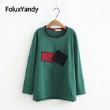 O-neck Long Sleeve Loose Autumn T-shirts