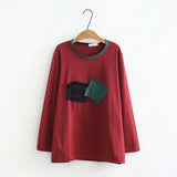 O-neck Long Sleeve Loose Autumn T-shirts