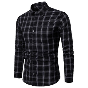 Long Sleeve Shirts Solid Turn-down Collar