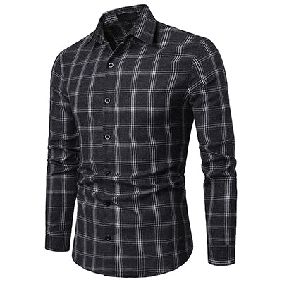 Long Sleeve Shirts Solid Turn-down Collar